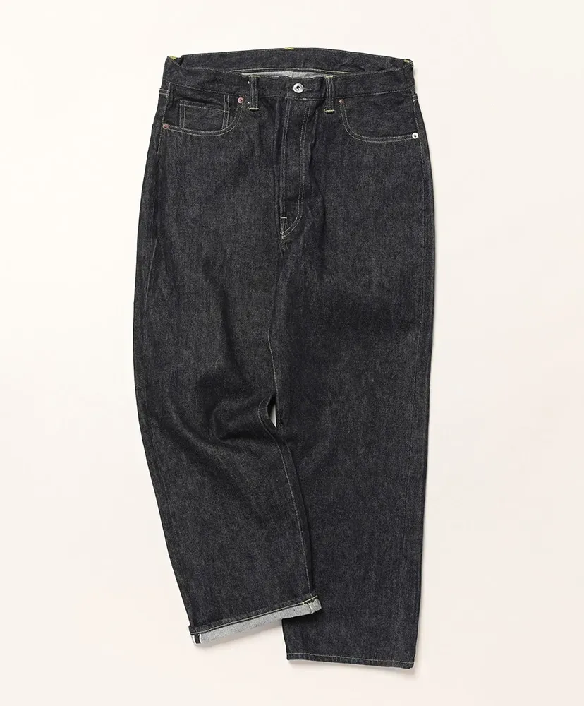 Washed Denim Wide Pants