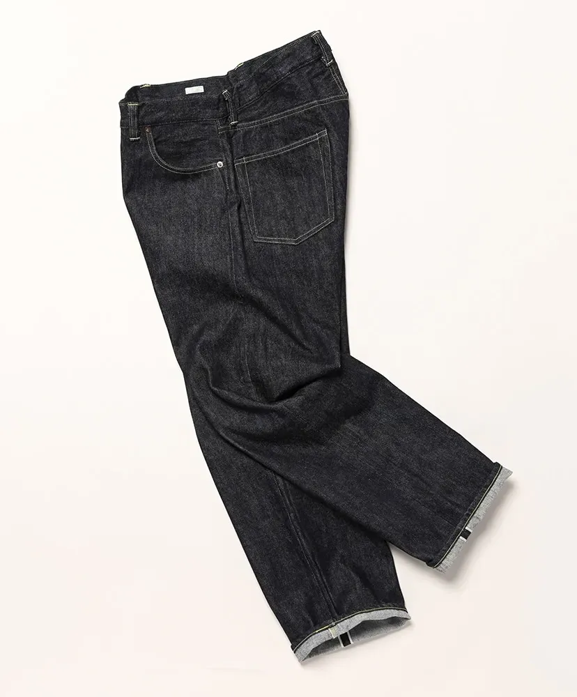 Washed Denim Wide Pants