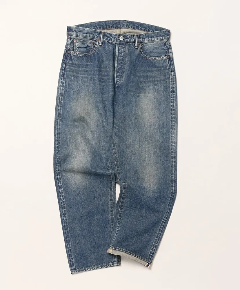 Washed Denim Wide Pants