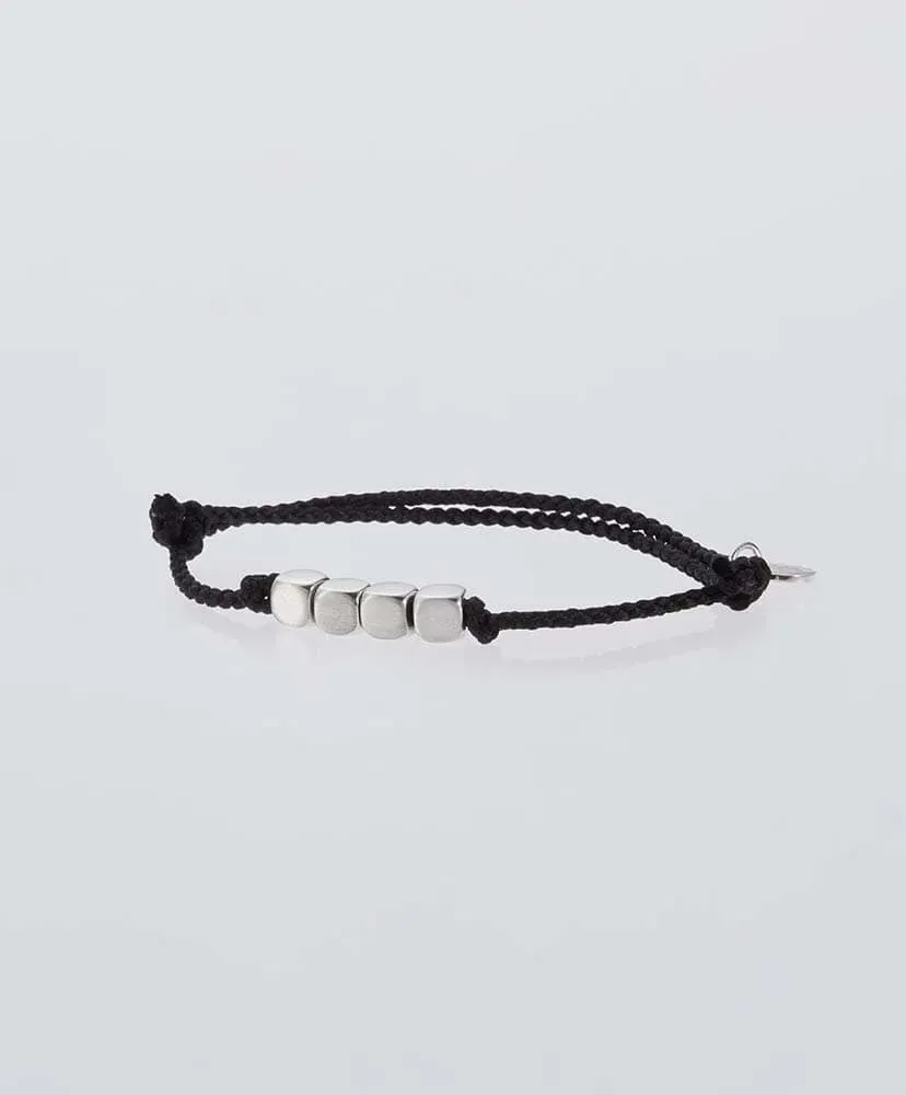 Cube With Hair Line Link - Silver