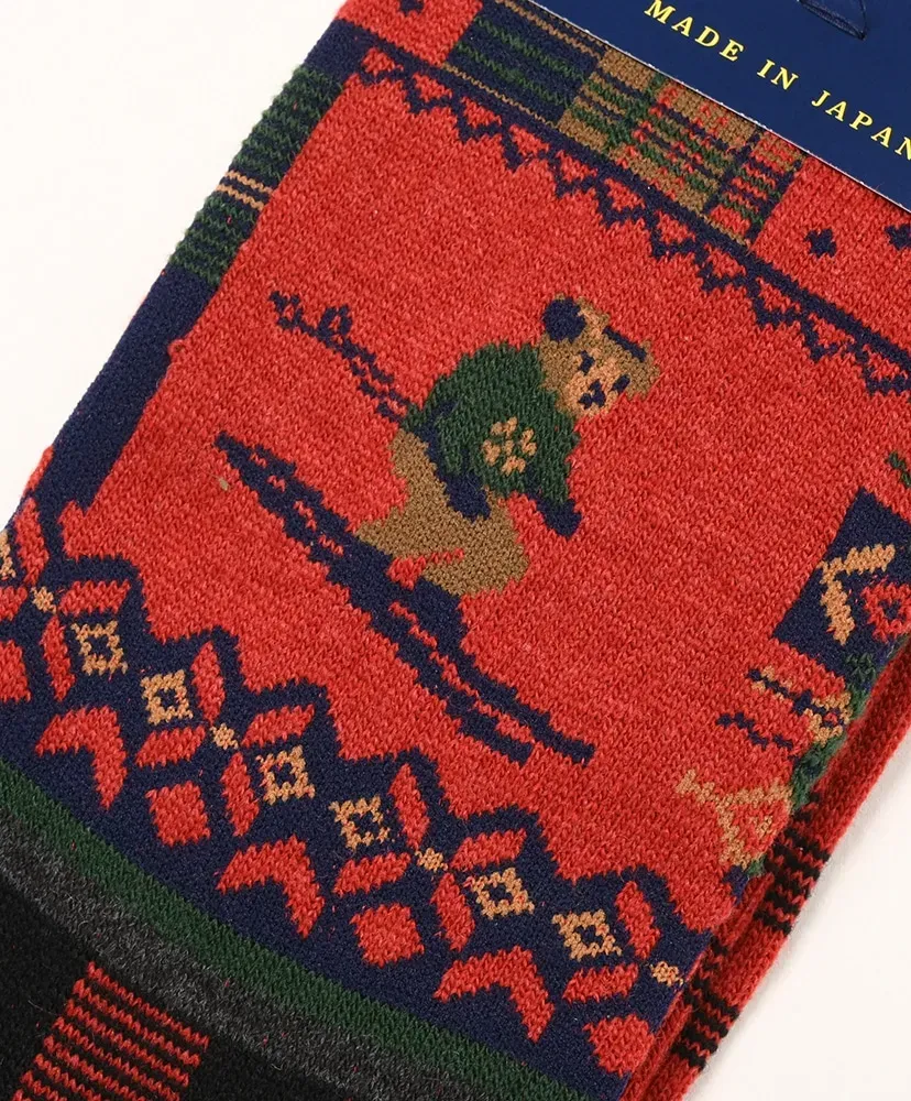 Polo Bear Ski Check Crew Socks