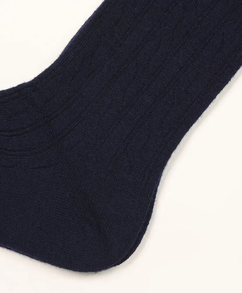 Cashmere Blend Cable Crew Socks