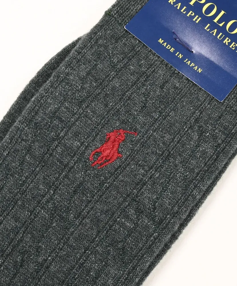Cashmere Blend Cable Crew Socks
