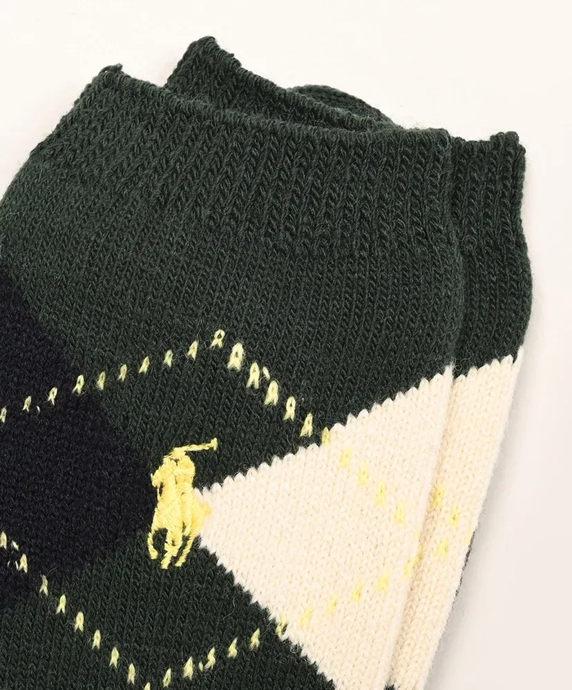 Wool Blend Classic Argyle Crew Socks
