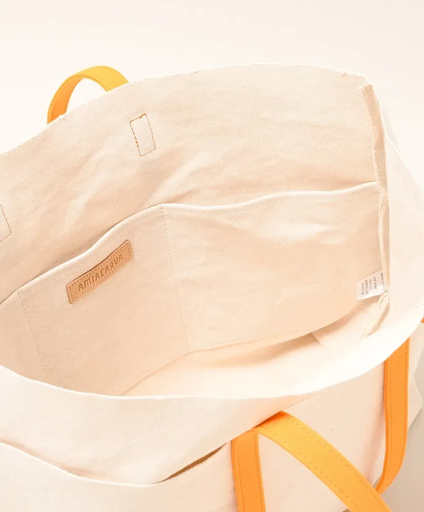 Washed Canvas 6Pockets Tote - 2Tone