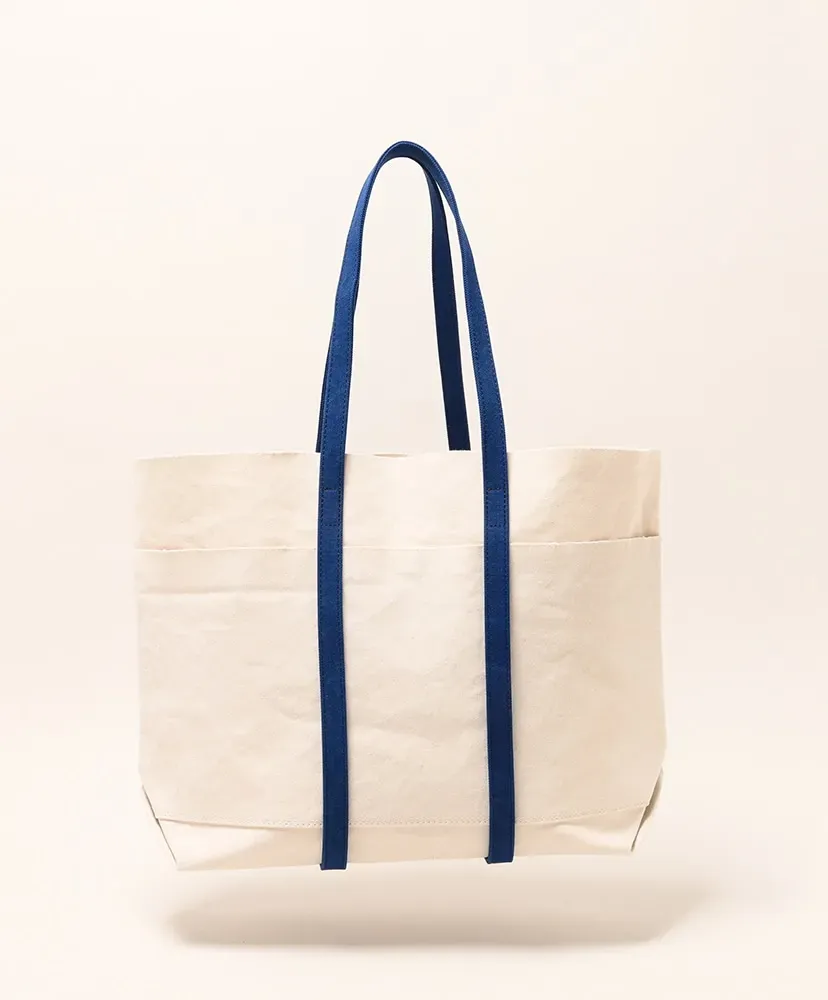 Washed Canvas 6Pockets Tote - 2Tone