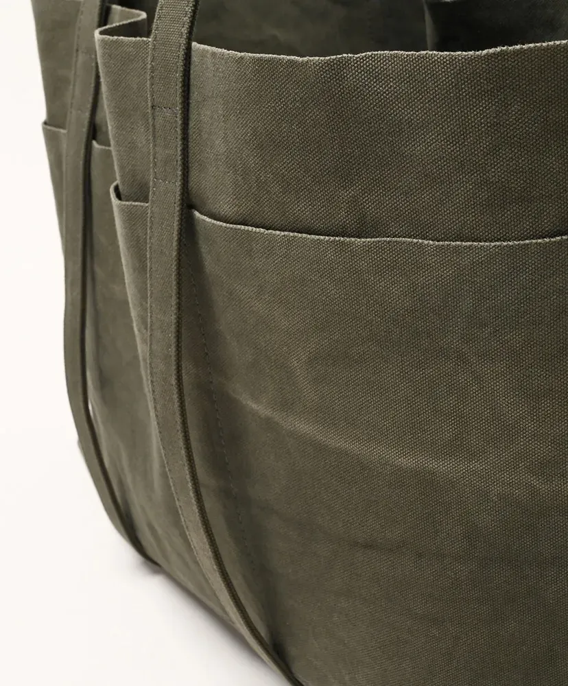 Washed Canvas 6Pockets Tote
