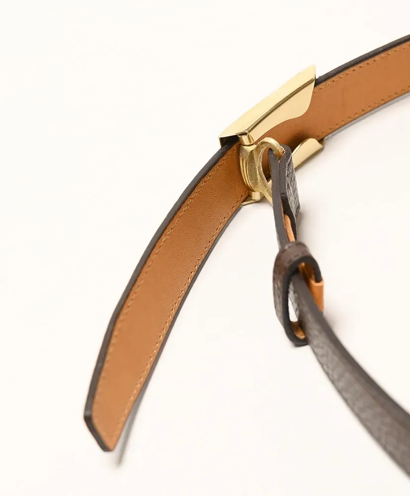 Shrink Leather Box Buckle Belt