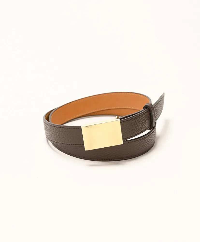 Shrink Leather Box Buckle Belt