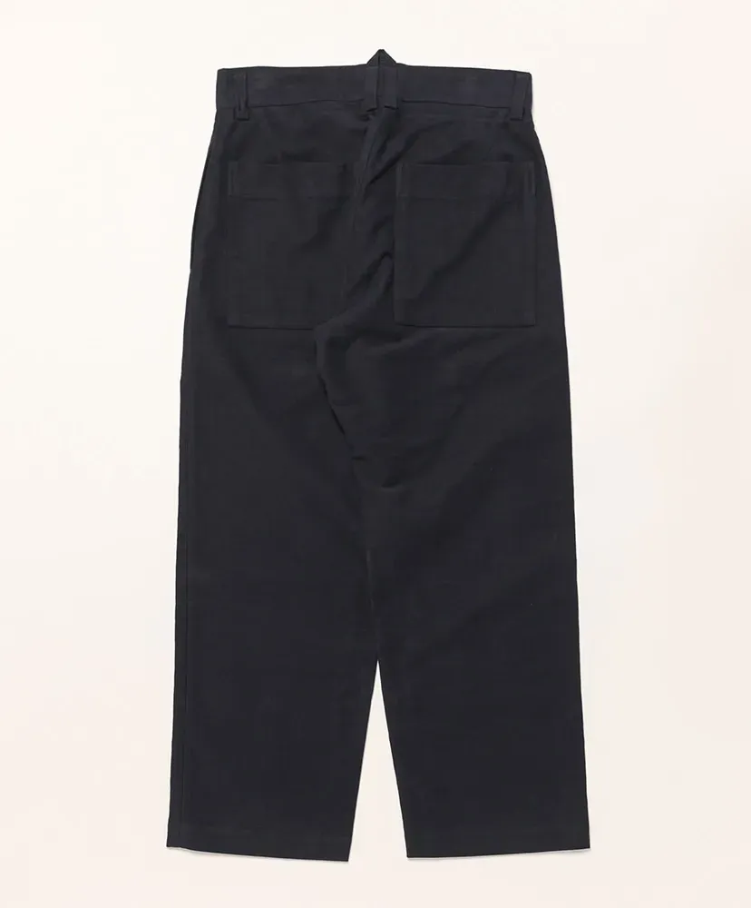Cotton-Moleskin Cropped Wide Leg Trousers
