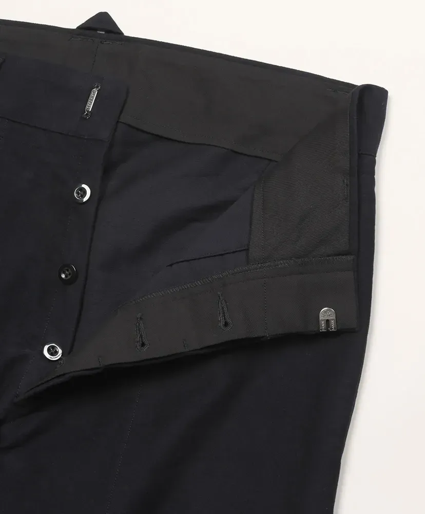 Cotton-Moleskin Cropped Wide Leg Trousers