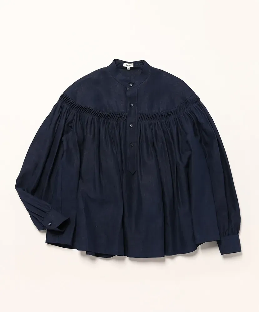 60/1 Linen Cambric Tucked Blouse