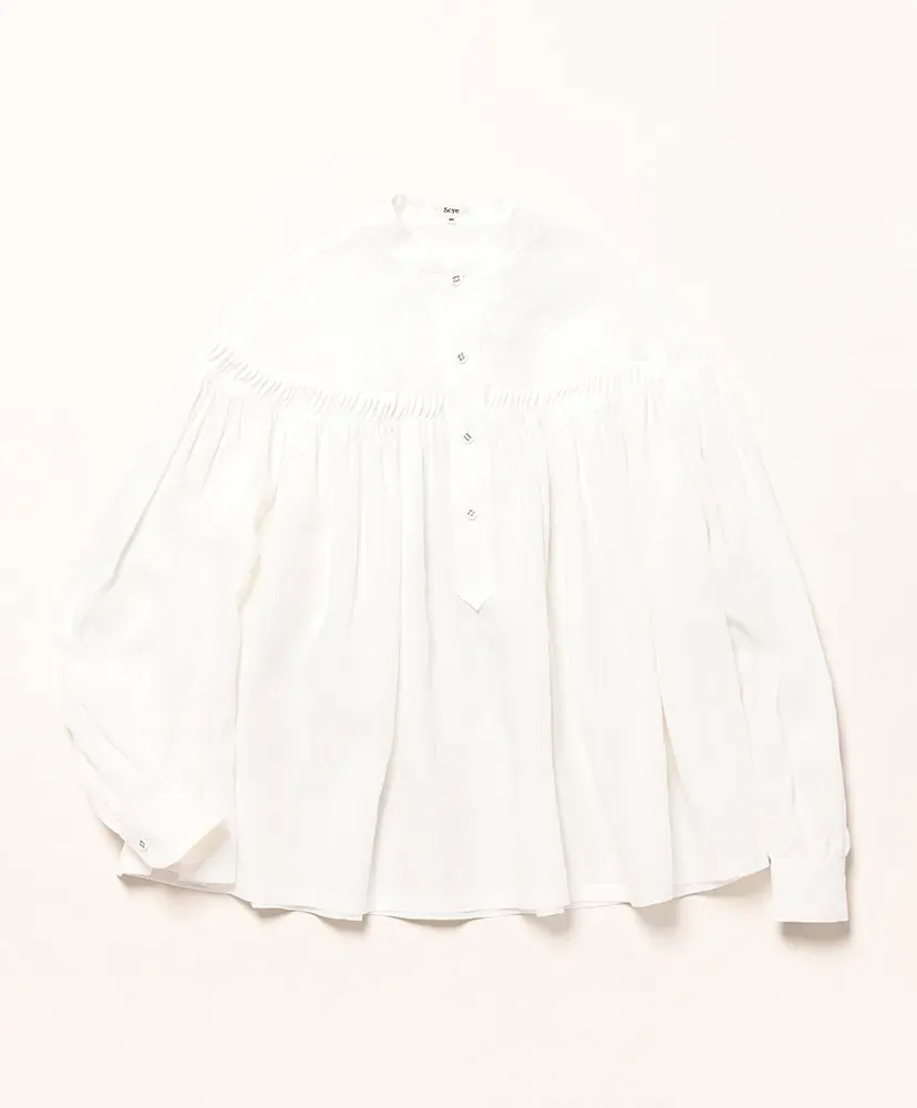 60/1 Linen Cambric Tucked Blouse