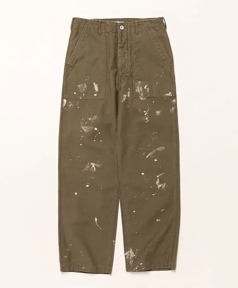 Washed Baggy Satin Bleached Baker Pants