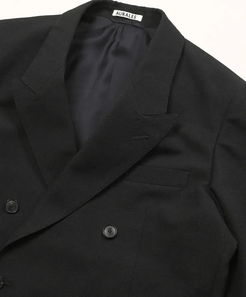 Wool Cotton Linen Ox Double-Breasted Jacket