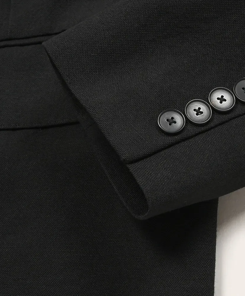 Wool Cotton Linen Ox Double-Breasted Jacket
