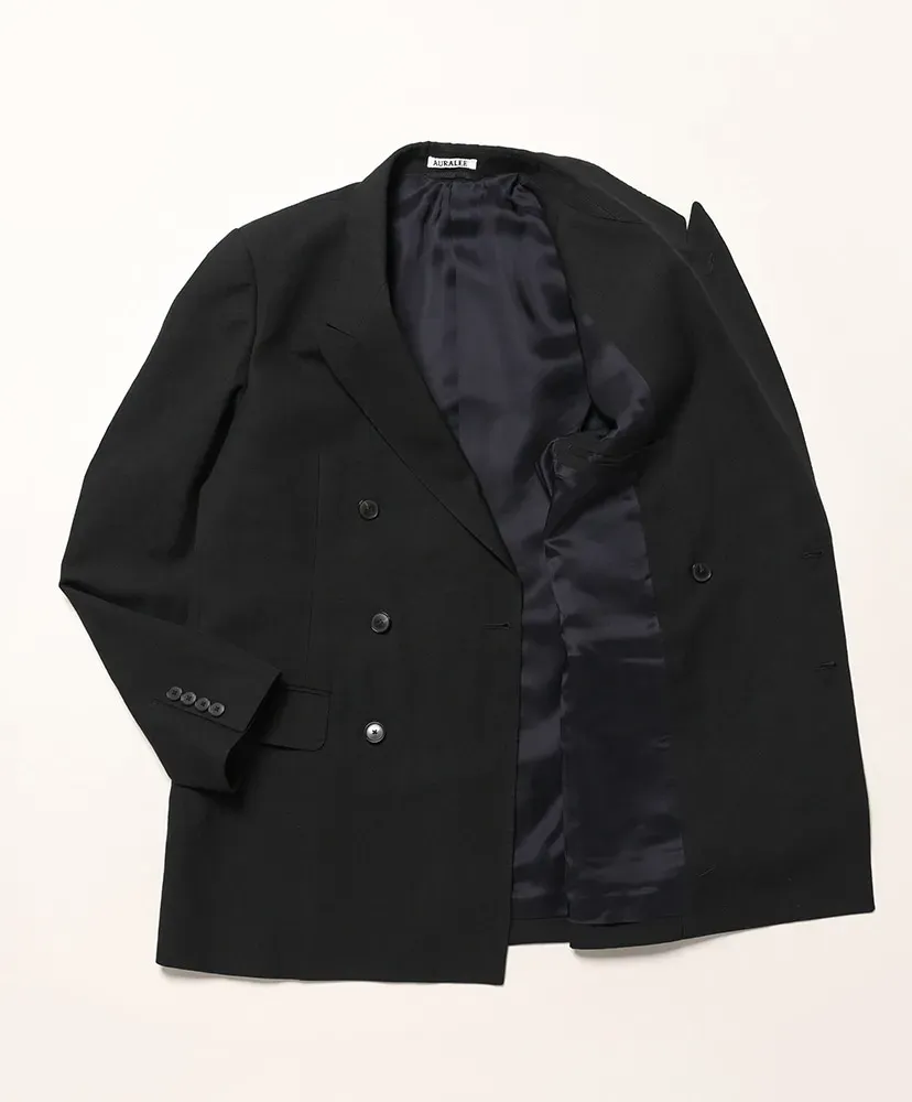 Wool Cotton Linen Ox Double-Breasted Jacket