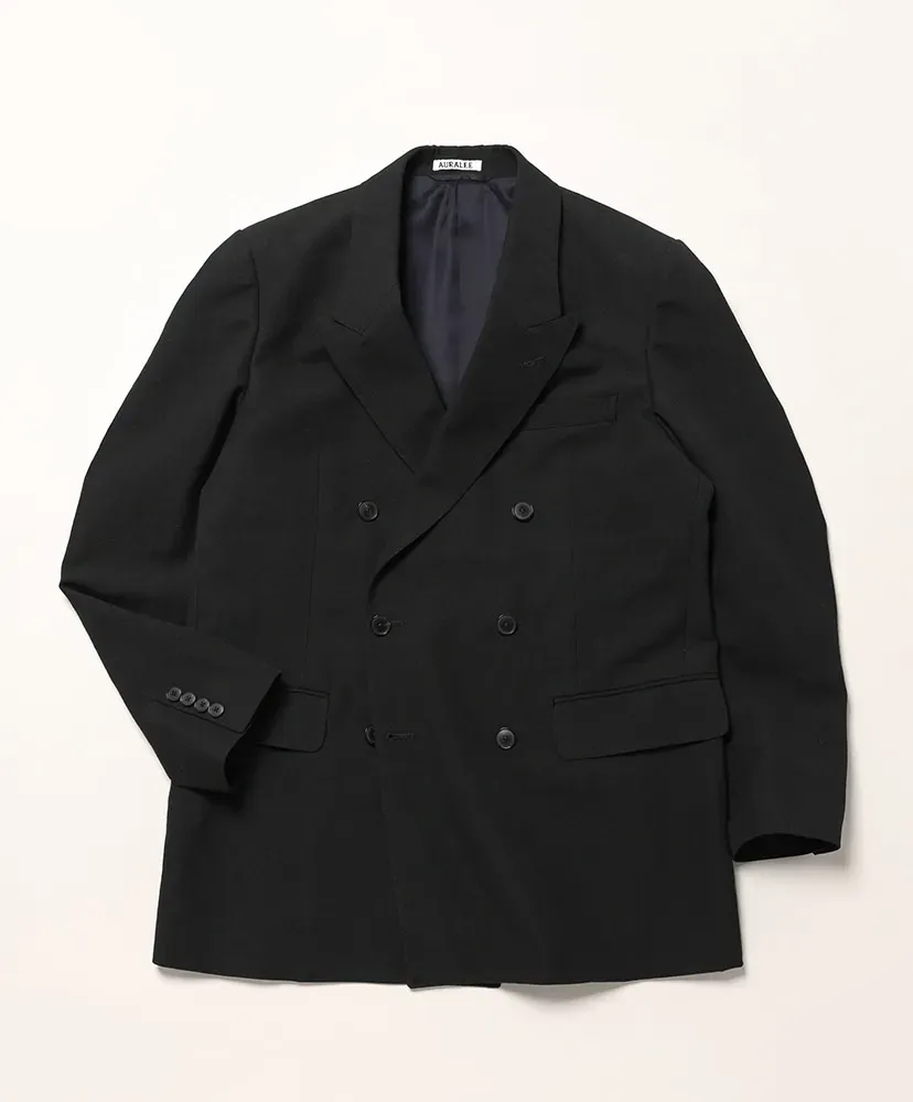 Wool Cotton Linen Ox Double-Breasted Jacket