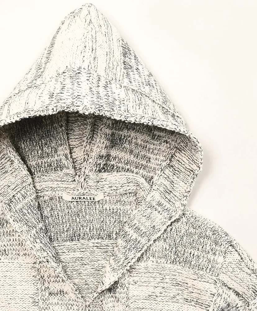 Structured Cotton Linen Panel Knit P/O Parka