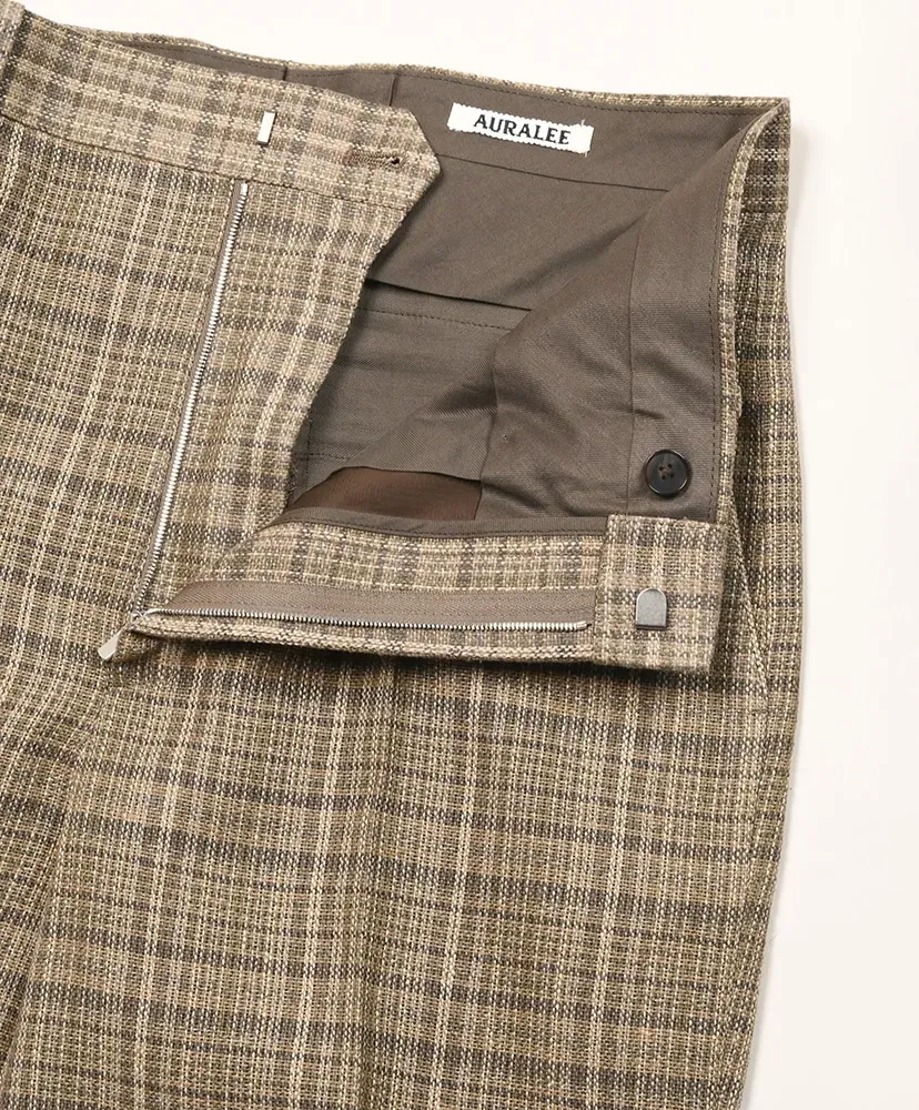 Silk Linen Nep Check Slacks
