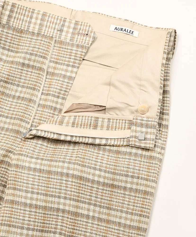 Silk Linen Nep Check Slacks
