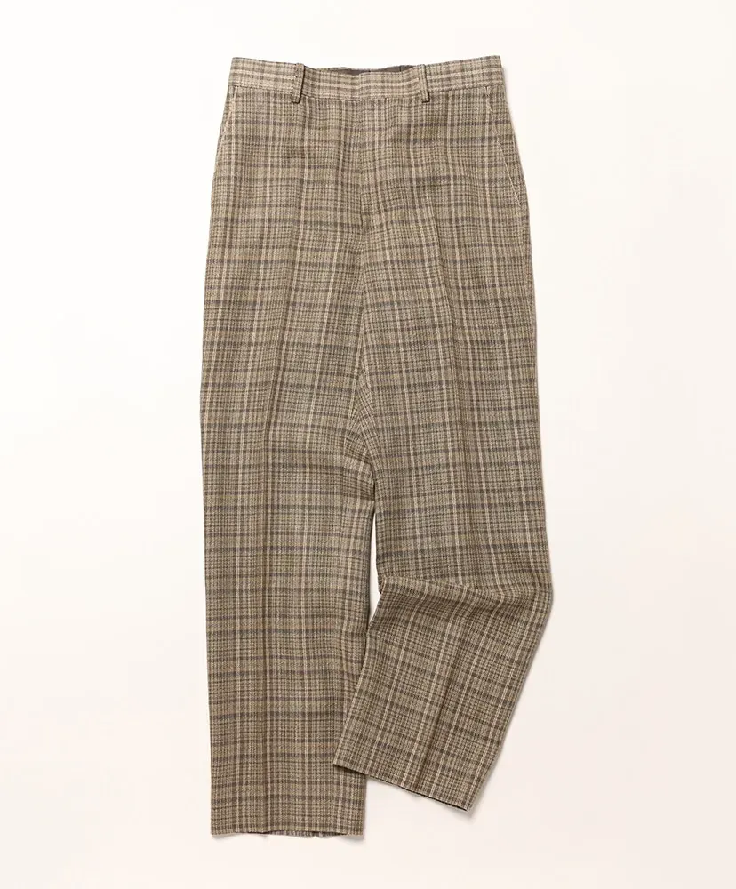 Silk Linen Nep Check Slacks