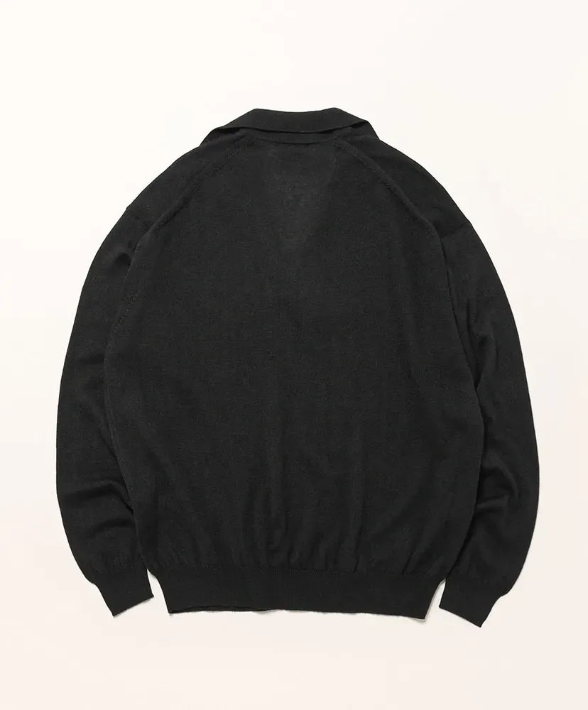 Super Fine Cashmere Silk Knit Skipper Polo