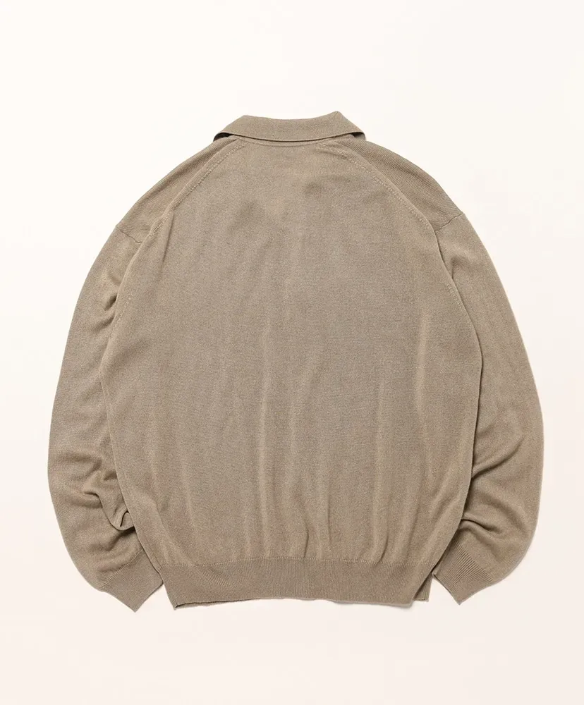 Super Fine Cashmere Silk Knit Skipper Polo