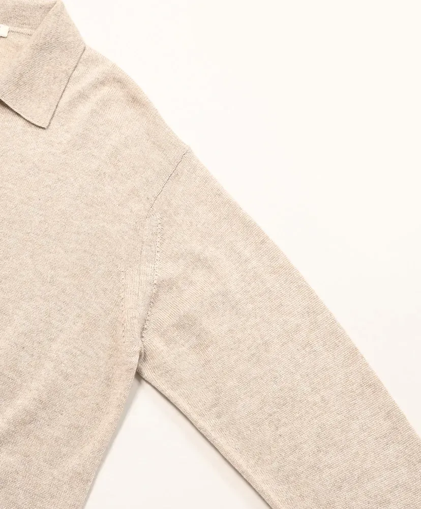 Super Fine Cashmere Silk Knit Skipper Polo