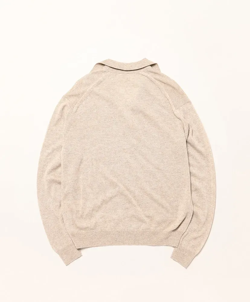 Super Fine Cashmere Silk Knit Skipper Polo