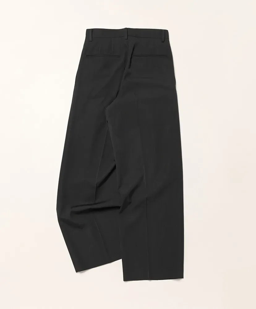 Light Wool Max Gabardine Two-Tuck Slacks