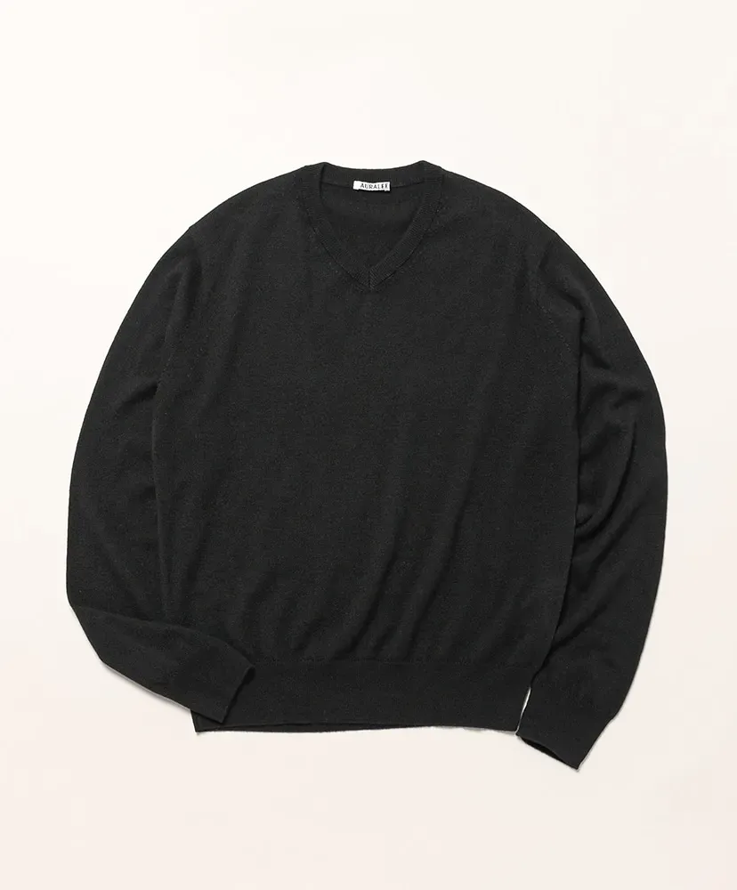 Super Fine Cashmere Silk Knit V-Neck P/O