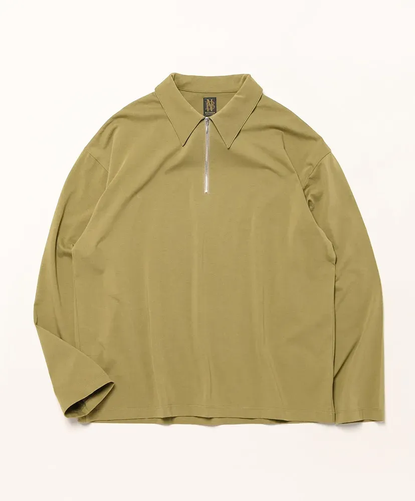 Men Utility Cotton Polo Half Zip