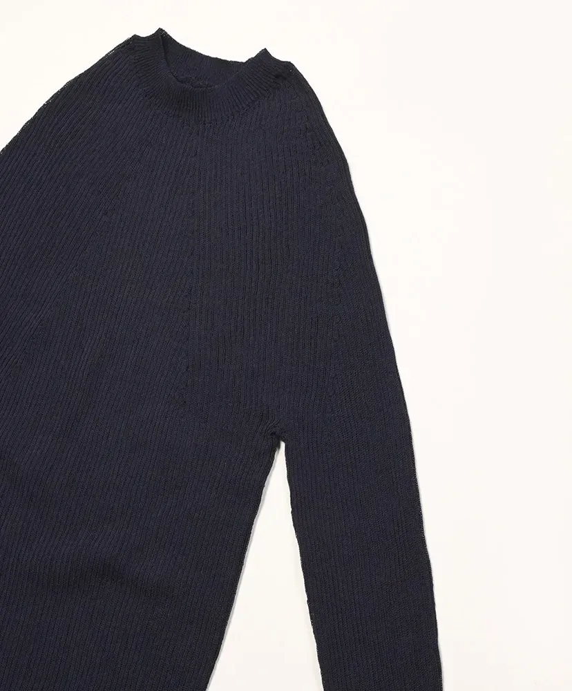 Women See-Through Ribnature L/S