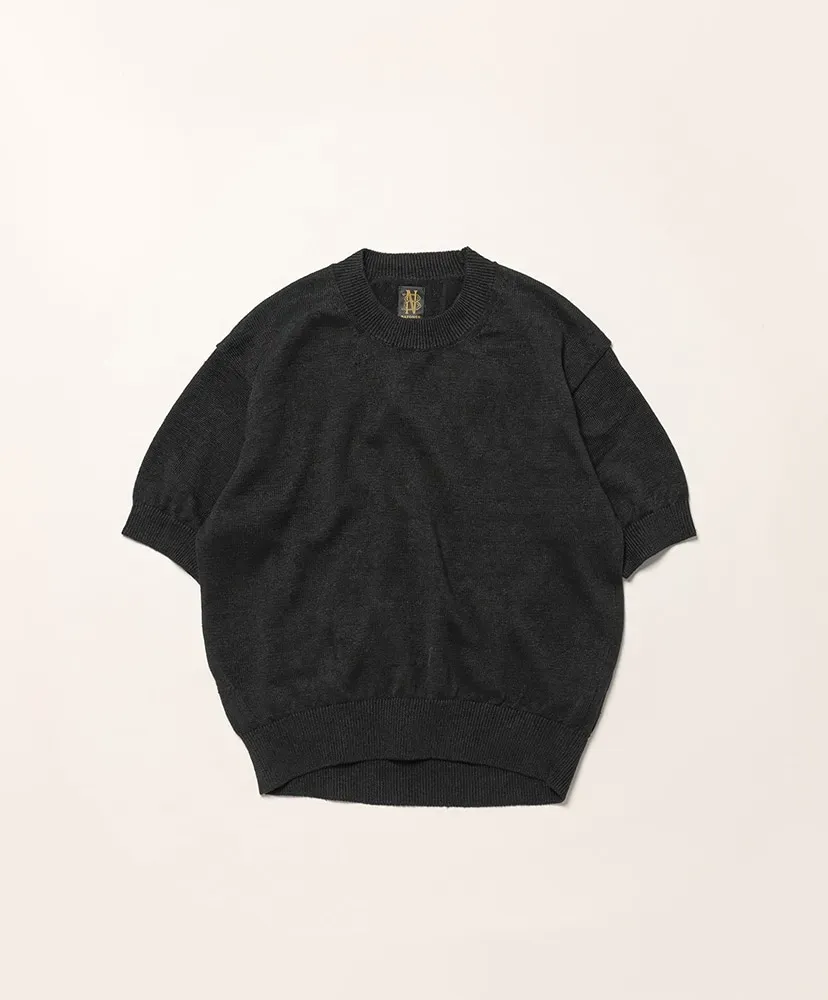 Washed High Count Linen Crew Neck Short Sleeve