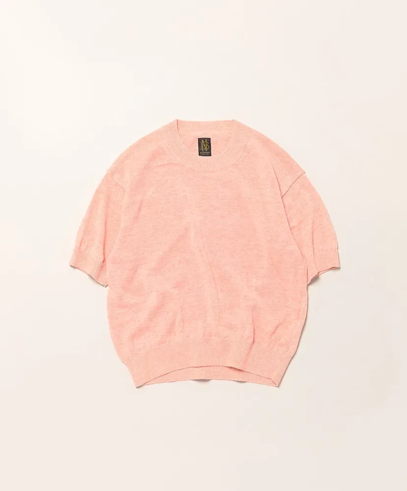 Washed High Count Linen Crew Neck Short Sleeve