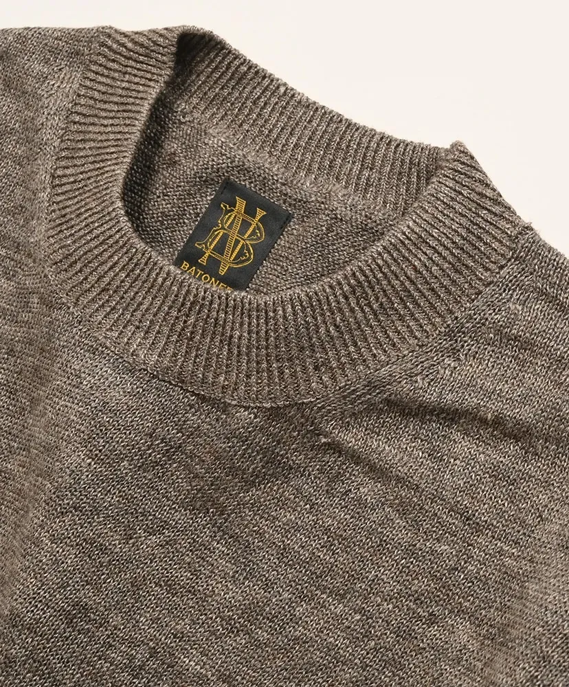 Washed High Count Linen Crew Neck Short Sleeve