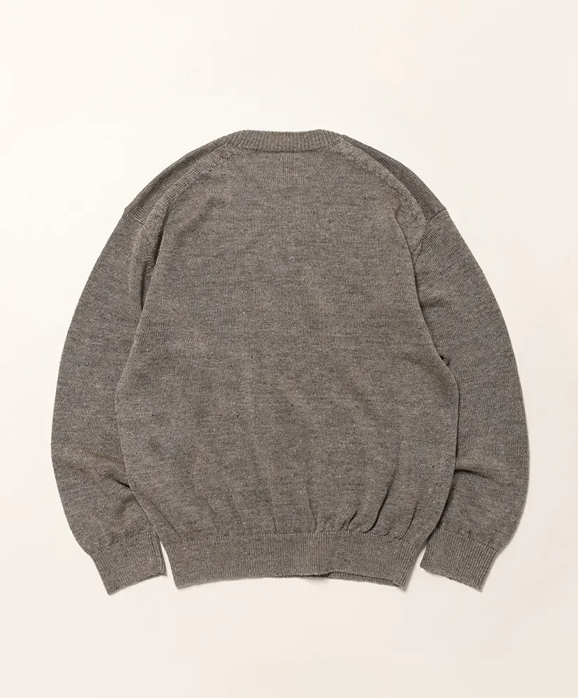 Men Washed High Count Linen Crew Neck