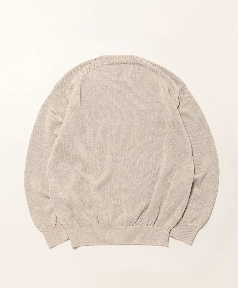 Men Washed High Count Linen Crew Neck