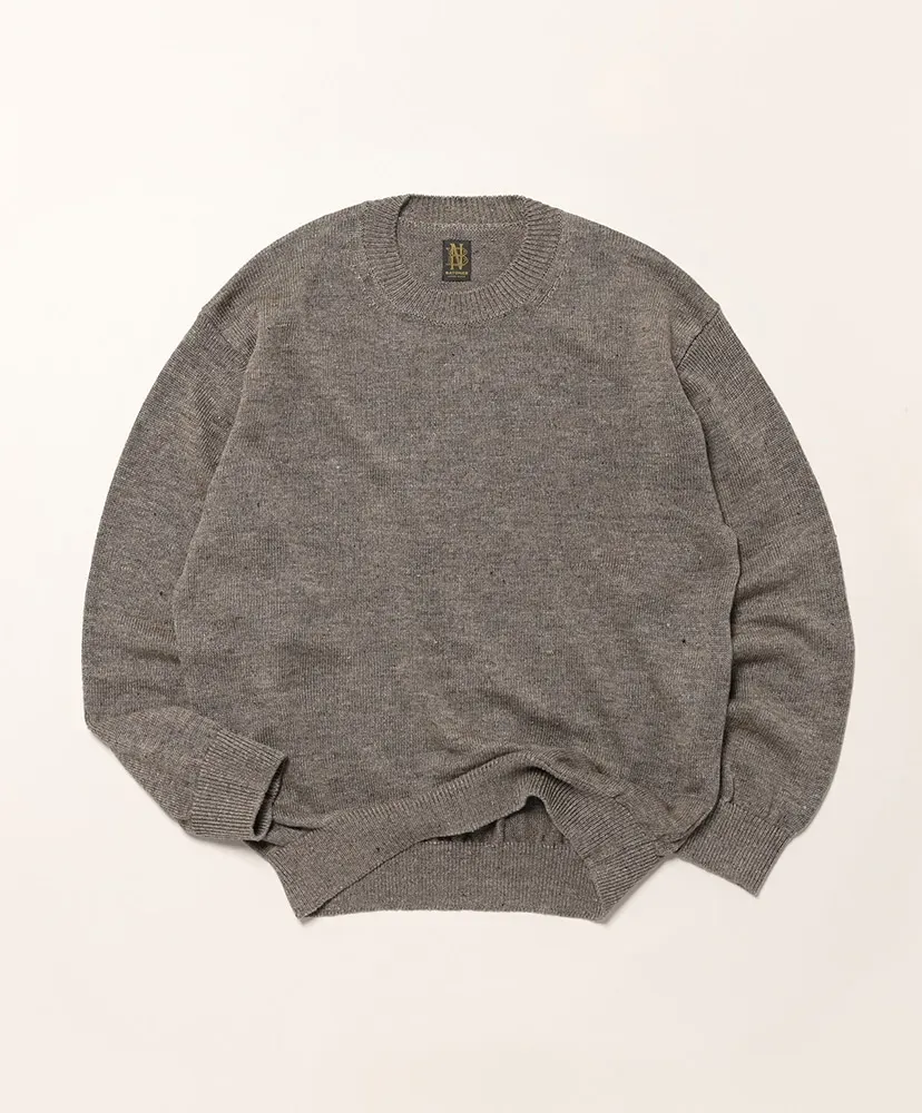 Men Washed High Count Linen Crew Neck