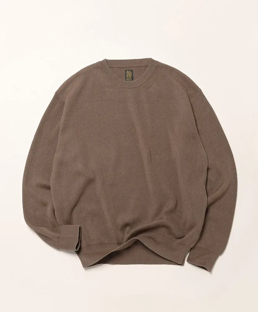 Men High Twist Cash Cotton Rib Crew Neck