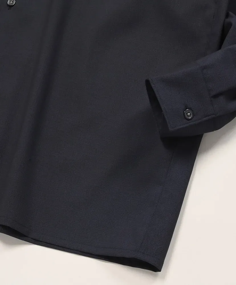 Solid Wool Open Collar Shirt
