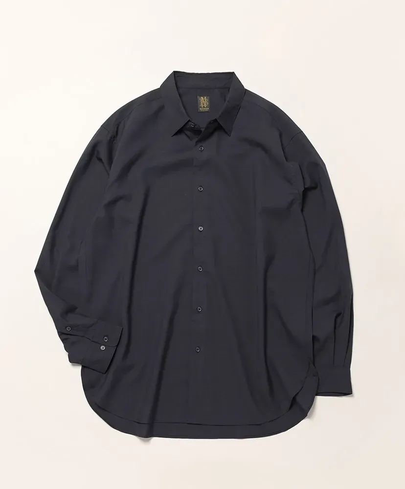 Men Solid Wool Regular Collar Shirt