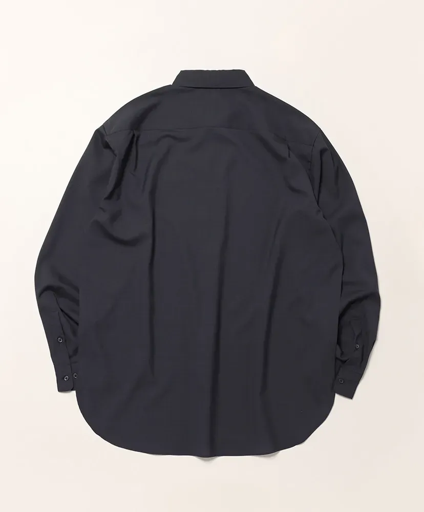 Men Solid Wool Regular Collar Shirt