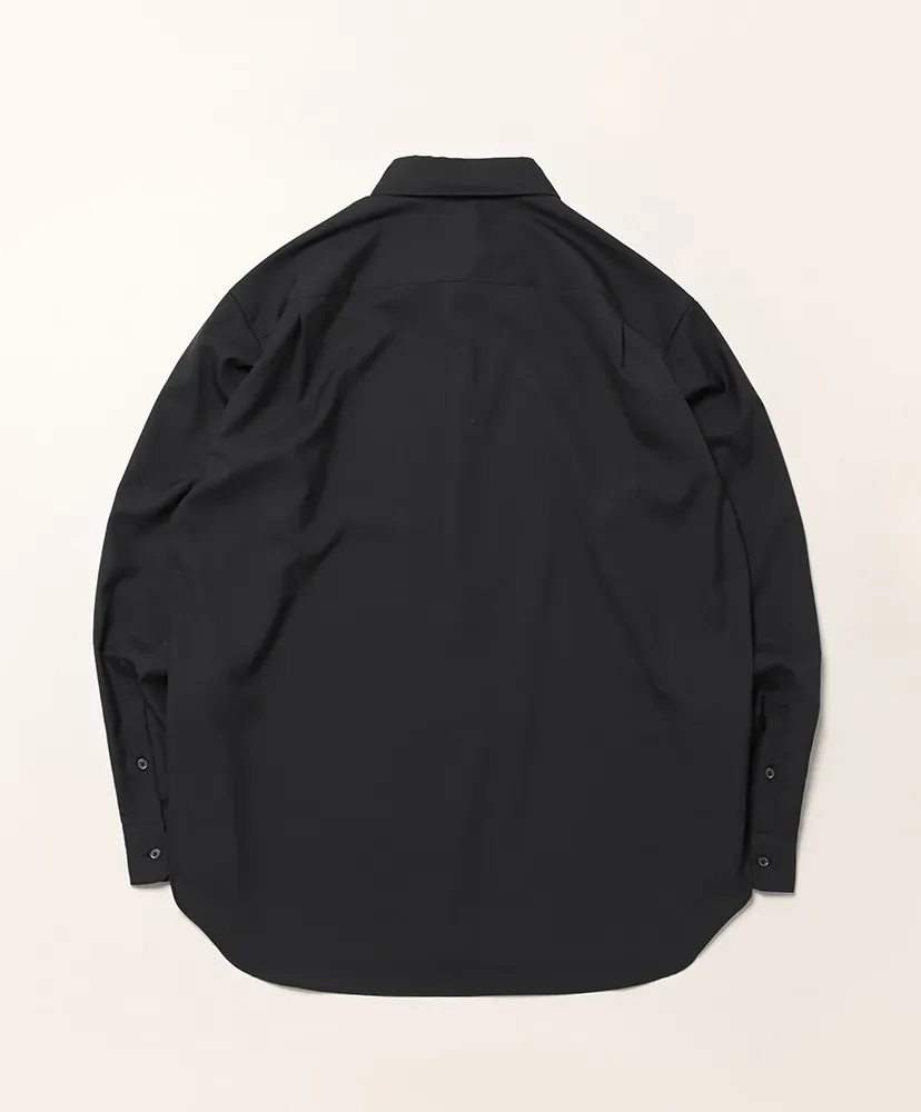Men Solid Wool Regular Collar Shirt