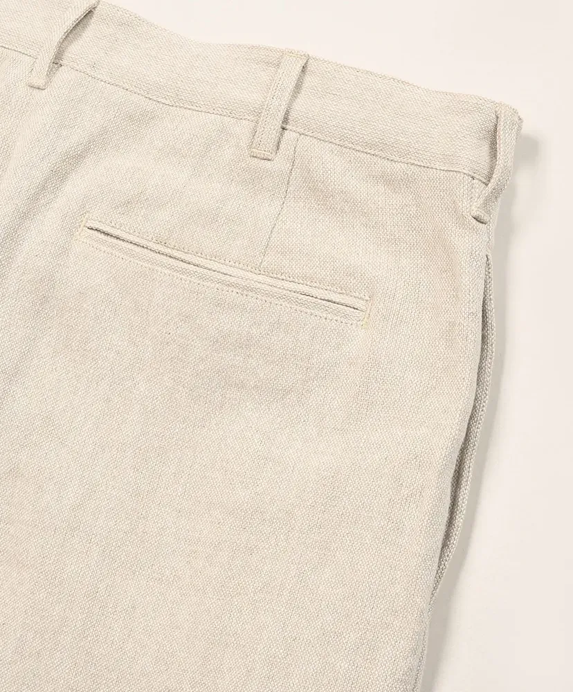 Ochiwata Linen Hopsack One Tuck Trousers