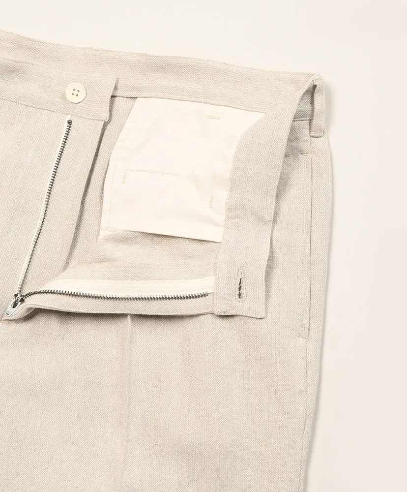 Ochiwata Linen Hopsack One Tuck Trousers