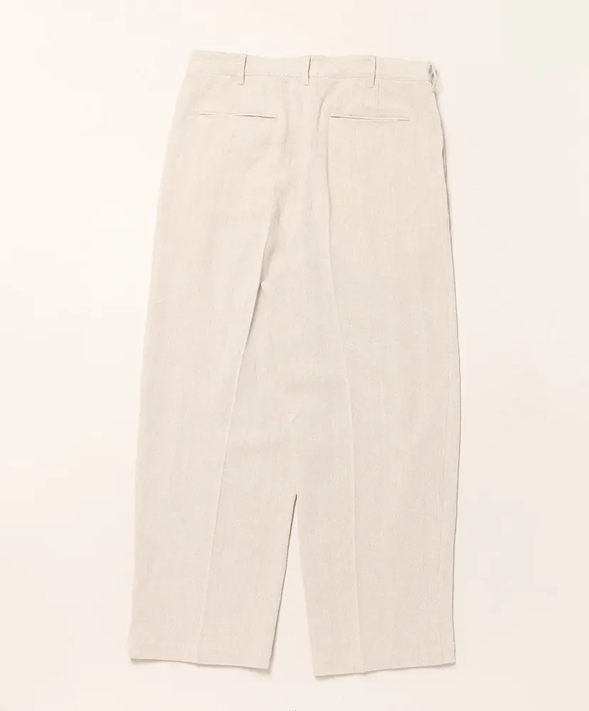 Ochiwata Linen Hopsack One Tuck Trousers
