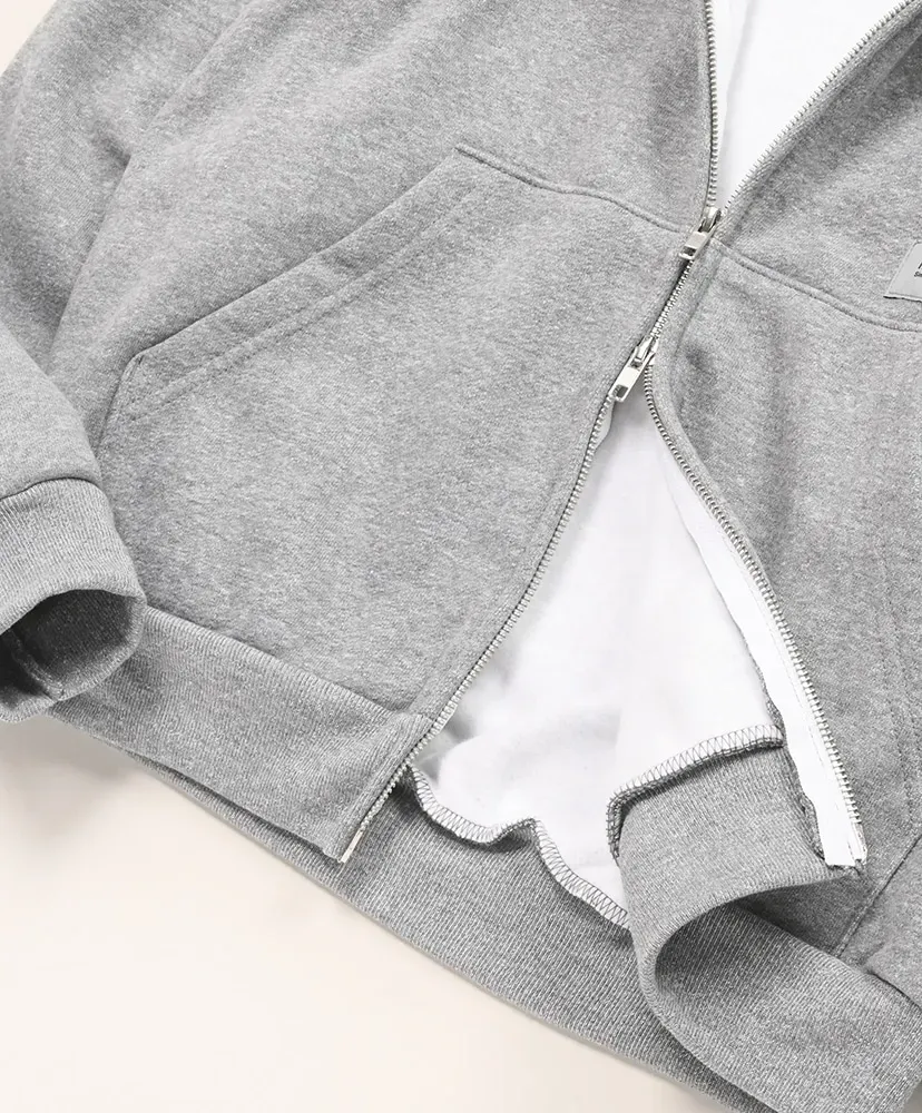Double Zip Short Sweat Hoodie