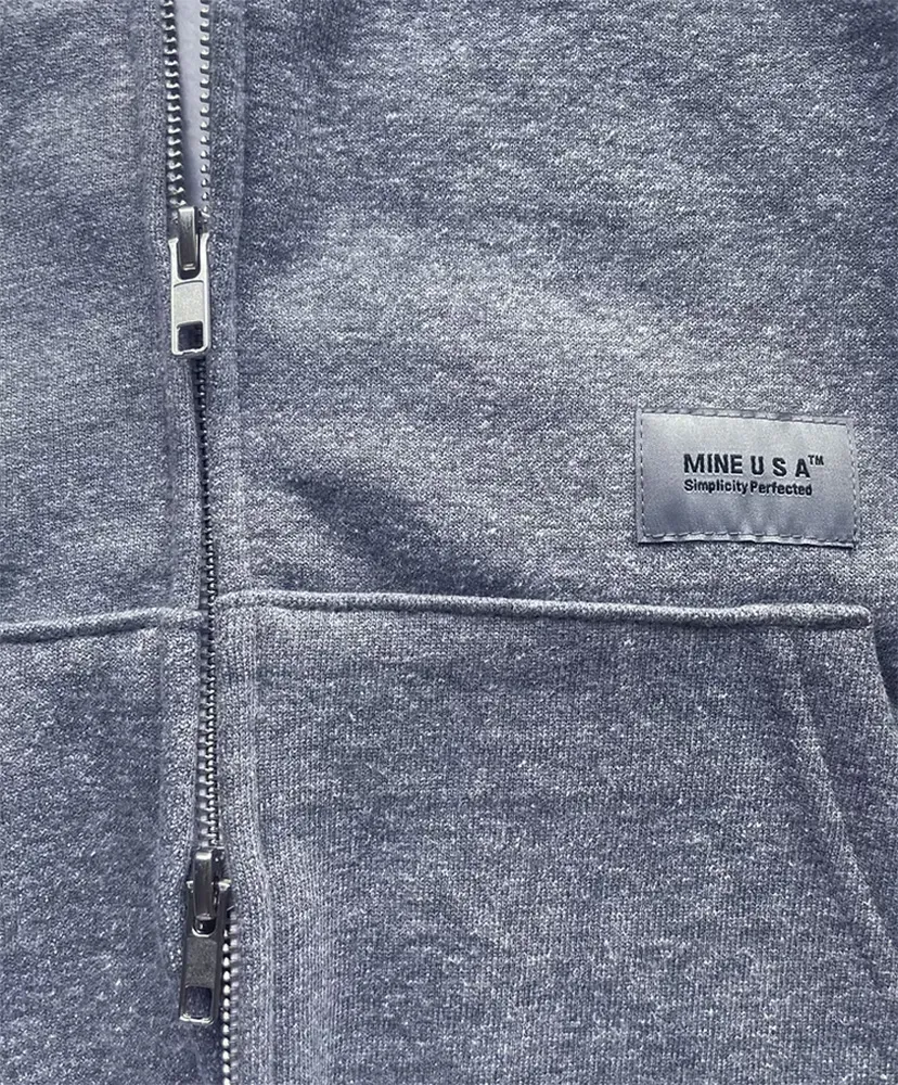 Double Zip Short Sweat Hoodie